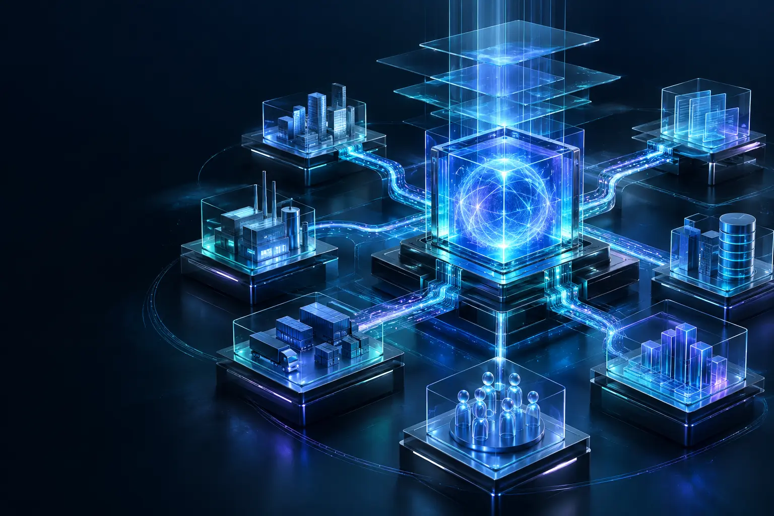 A connected enterprise ecosystem linking operations, data, people, and artificial intelligence